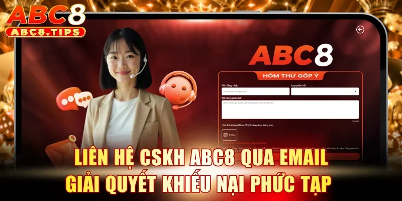 CSKH ABC8 3 Liên hệ CSKH ABC8 qua email giải quyết khiếu nại phức tạp